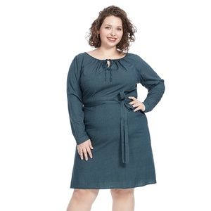 Tocca Teal Eyelet Dress